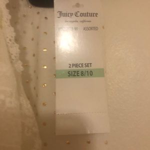 Girls Juicy 2 Piece Set White and Gold NWT Sz 8/10